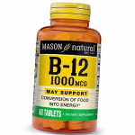 Vitamiin B12, ts&uuml;anokobalamiin, vitamiin B-12 1000, Mason Natural 60tab (36529004) 60tab