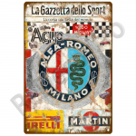 Alfa baar Retro plekk-silt Rippuv metallist silt Kodu seinakaunistus Kaunistusplaadid Plakatid seinal Elutoa kaunistus Luksus 20 x 30cm