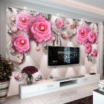 Moodsad ehted Lilledega 3D fotoseinapilt TV taustapildid Elutoa Magamistoa Veekindel lilleline tapeet 200 cm(W) x 140 cm(H)