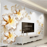 3D kolmem&otilde;&otilde;tmeline reljeef Lillede seinamaal Lillede kaunistused Seinamaal Magamistoa Elutoa TV Diivani Taustatapeet 200 cm(W) x 140 cm(H)