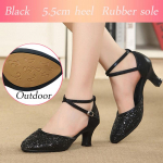 Naiste professionaalne pehme kummitald v&auml;listingimustes suletud varbaga Moodsad peotantsujalatsid Tango 34 must