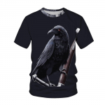 Vares tr&uuml;kitud 3D T-s&auml;rk Loomade Raven Bird Disain Harajuku T&auml;navar&otilde;ivad Suured topid Meestele Naistele Suvemood vabaaja l&uuml;hikeste varrukatega XXL