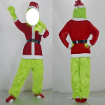 J&otilde;ulud Roheline Cosplay Kost&uuml;&uuml;m J&otilde;uluvana &Uuml;likond Anime Riided Uusaasta Naljakas Mask Kindad Peo Halloweeni Komplekt S punane