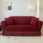 Voldis Seersuckeri diivanikate elutuppa Paks elastne tugeva veniva diivani katted 1/2/3/4 istmega diivani tugitooli kate 4 Seat 235-300cm