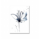 Akvarell lilleplakat Abstraktne tint Sinine leht seinakunst l&otilde;uendimaal Minimalistlik piltide tr&uuml;kkimine Moodne seinamaaling Ruumi kaunistamine 21X30cm No Frame