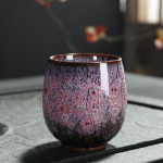 JIA-GUI LUO 150ML China Tea Cup Kiln Change Ceramic tea cups travel cup Home Tea Cup Creative ceramic cup Tea set 4 gray