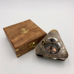 Solid messingist Captain's Nautical p&auml;ikesekell Kompassi kolmnurk 8,89 cm