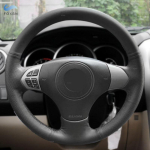 Pehme perforeeritud nahkkate Suzuki Grand Vitara II 2007 2008 2009 2010 2011 2012 2013 auto rooli katte trimmile black
