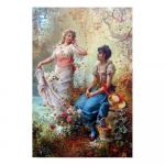 Renessansi esteetika Hans Zatzka maalide reproduktsioonitr&uuml;kised Plakat Noble Lady In the Garden L&otilde;uendimaal Seinakunst Cuadros 30x40cm no frame