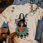 Studio Ghibli t-s&auml;rgid naiste t&auml;navar&otilde;ivad Tee girl 2000ndate naljakad koomiksiriided XS