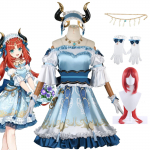 Nilou luksuslik parukas vormiriietus printsess Nilou Cosplay kost&uuml;&uuml;mitarvikute komplekt p&uuml;hade r&otilde;ivad Lolita kleit L-(Costume+Wig)