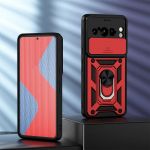 KEYSION p&otilde;rutuskindel armor &uuml;mbris Google Pixel 8 Pro slaidikaamera objektiivi kaitser&otilde;ngastele telefoni kate Google Pixel 6 Pro jaoks for Pixel 8 punane