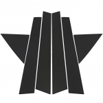 Matt-must aknasamba postid trimmikatte ukse v&auml;liskleebis Kleebis sobib Kia Forte/K3/Cerato 2009-2012 jaoks