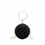 Ringikujuline s&otilde;rmus Kaasaskantavad &otilde;htukotid Metallist veluurist &uuml;mmargune palliga k&auml;ekott Elegantne luksuslik huulepulk sidur rahakott Teemantpulma rahakotid 14x14x14cm must