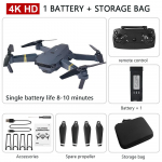 Uus E58 RC droon 4K High List / kahe kaameraga optilise voolu positsioneerimine WiFi FPV helikopteri nelikkopteriga kokkupandav &otilde;hust selfie RC m&auml;nguasi single camera 1 battery must