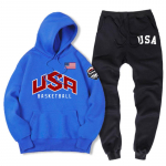 USA Basketball Street Printed Spordir&otilde;ivad Meeste Soe kaheosaline komplekt Lahtine kapuutsiga dressipluus P&uuml;kste komplekt Kapuutsiga dressipluus M