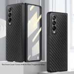 Luksuslik esmaklassiline s&uuml;sinikkiust &uuml;mbris Samsung Galaxy Z Fold 3 4 5G Fold4 Fold3 jaoks koos esiekraani kilekaitsega &auml;rikaanega For Samsung Z Fold 3 must