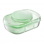 Pillikarp l&auml;bipaistev, paksult eraldatud 3 kambriga toiduklassi l&otilde;hnatu tolmukindel niiskuskindel reisimine roheline