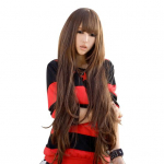 Naiste 80 cm pikk, lokkis, lainelise stiiliga Cosplay parukas korralike tukkidega