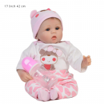 Klassikaline 17/22-tolline juurtega moh&auml;&auml;rist reborn Baby Doll Unisex puuvillast t&auml;idisega riidest keha vasts&uuml;ndinud nukk Armsad simulatsiooninukud lastele p&uuml;hade &uuml;llatuskingitus 42cm