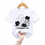 Chemeowstry Klassikalised Laste T-s&auml;rgid R&otilde;ivad Teadus Keemia Laste T-s&auml;rk T&uuml;drukute Poiste T-s&auml;rk Armas Musta Kassi Laste T-s&auml;rk 90cm