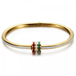 Lihtne isiksus, titaanterasest naiste k&auml;ev&otilde;ru, kolmev&auml;rvilise triibulise epoksiidist inkrusteeritud tsirkoonist k&auml;ev&otilde;ru naistele kuld