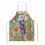 Armas kass Isikup&auml;ra Print Varrukateta Linane p&otilde;ll Naiste Toiduvalmistamine K&ouml;&ouml;gip&otilde;ll Restoran Koka p&otilde;ll Kodukoristust&ouml;&ouml;riista pudip&otilde;ll 47X38CM