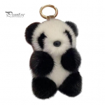 V&auml;ike Panda pl&uuml;&uuml;sist nuku v&otilde;tmehoidja ripats, naiste kott, kaunistus armas imitatsioon naaritsa karusnahast Panda auto v&otilde;tmehoidja v&otilde;lu, moekingitus 13cm