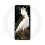 Koht Oppo A54 5G valgete kakaduude jaoks. Papagoid puu otsas