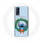 &Uuml;mbris Vivo Y72 Stitch Snow jaoks Merry Christmas Blue