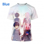 Jaapani Anime Zero Two Darling in The FRANXX Kawaii Tees 3D-printimine T-s&auml;rk Moodne Seksikas vabaaja l&uuml;hikeste varrukatega T-s&auml;rk 6XL