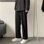 Meeste kevadised ja s&uuml;gisesed sirged p&uuml;ksid Sport vabaaja p&uuml;ksid Mugavad meeste p&uuml;ksid 3XL must