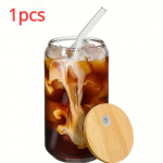 Armas bambusest kaas ja klaasist k&otilde;rreklaasid &ndash; ideaalne kingitus &otilde;lle-, j&auml;&auml;kohvi-, kokteili- ja viskis&otilde;pradele 1pc