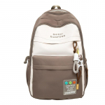 Suure mahutavusega &otilde;pilase koolikott Naiste seljakott, &uuml;hev&auml;rviline lapiline reisikott must