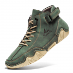 K&auml;sitsi &otilde;mmeldud l&otilde;hestatud nahast kingad Meeste jalavarjud Mugavad poolsaapad Meestele Vabaajajalatsid Mokassiinid Meeste jalan&otilde;ud 42 roheline