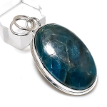 Natural Neon Blue Apatite Handmade 925 Sterling Silver Gift Pendant 1.97 a8v02
