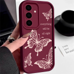 Butterfly v&auml;rviline kest Samsung S24 S23 S22 Ultra S23 S21 S20 FE A14 A34 A15 A34 A35 A52 A53 A54 5G A55 p&otilde;rutuskindel silikoonist pehme korpuse kate Samsung S24 must
