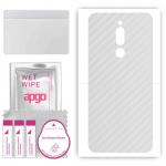 apgo Protective Skin Sticker for the back compatible with Meizu M6T, Wrap Film, Foil, Vinyl - Pattern Transparent Carbon