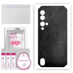 apgo Protective Skin Sticker for the back compatible with Blackview BV9900 Pro, Wrap Film, Foil, Vinyl - Pattern Black Leather