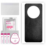 apgo Protective Skin Sticker for the back compatible with Honor Magic4 Pro, Wrap Film, Foil, Vinyl - Pattern Black Leather