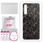 apgo Protective Skin Sticker for the back compatible with Realme XT, Wrap Film, Foil, Vinyl - Pattern Carbon Black Pixel