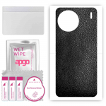 apgo Protective Skin Sticker for the back compatible with Vivo X90s, Wrap Film, Foil, Vinyl - Pattern Black Leather
