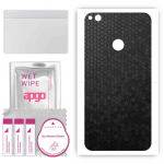 apgo Protective Skin Sticker for the back compatible with Huawei P8 Lite (2017), Wrap Film, Foil, Vinyl - Pattern Black Honeycomb
