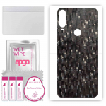 apgo Protective Skin Sticker for the back compatible with Alcatel 3L (2020), Wrap Film, Foil, Vinyl - Pattern Carbon Black Pixel