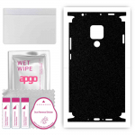 apgo kaitsev nahakleebis tagak&uuml;ljele ja k&uuml;lgedele, mis &uuml;hildub Huawei Mate 20 X-ga, t&auml;iskile, foolium, vin&uuml;&uuml;l &ndash; mustriga mattmust