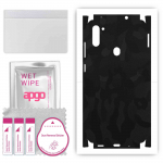 apgo Protective Skin Sticker for the back+sides compatible with Samsung Galaxy M11, Full Wrap Film, Foil, Vinyl - Pattern Black Camo