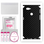 apgo Protective Skin Sticker for the back+sides compatible with Oppo A12, Full Wrap Film, Foil, Vinyl - Pattern Carbon Black