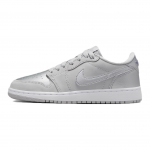 Air Jordan 1 Retro Low OG GS Metallik H&otilde;be Laste Tossud Hall Neutraalne Hall Valge CZ0858-002 36