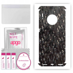 apgo Protective Skin Sticker for the back+sides compatible with Huawei Mate 30 Pro 5G, Full Wrap Film, Foil, Vinyl - Pattern Carbon Black Pixel