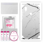 apgo Protective Skin Sticker for the back+sides compatible with Xiaomi Redmi 7, Full Wrap Film, Foil, Vinyl - Pattern White Marble